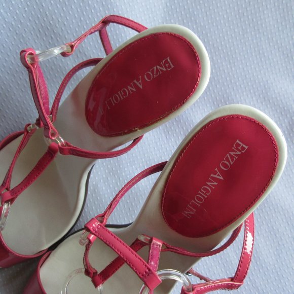 💗 ENZO ANGIOLINI DARK PINK PATENT STRAPPY SANDALS 7.5 💗 - Picture 8 of 16